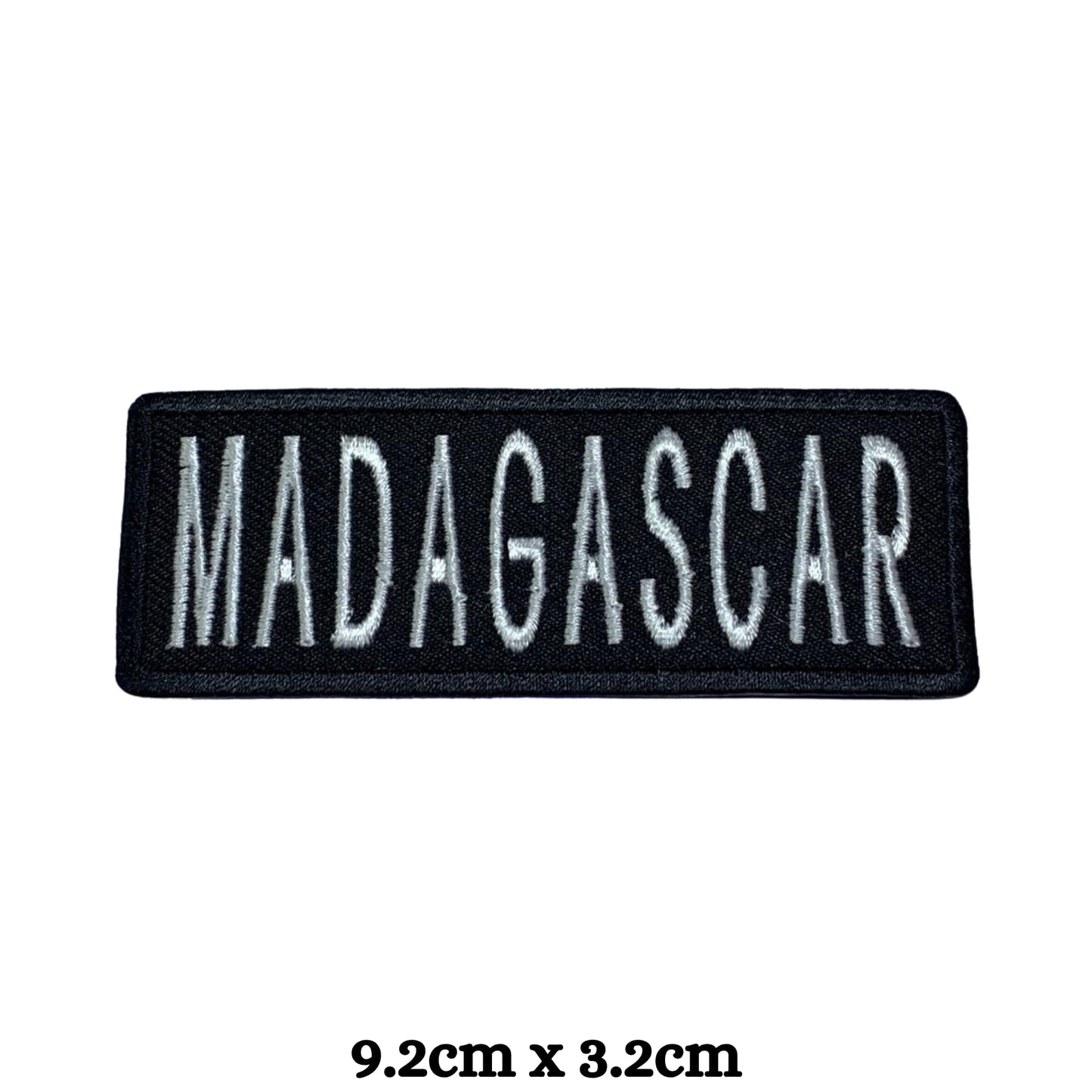 Madagascar Flag Embroidered Patch Set, Iron-On or Sew-On Applique Badges, Rectangle Shield Round Heart Shapes, for Jackets, Backpacks, Hats, Uniforms and Various Sizes