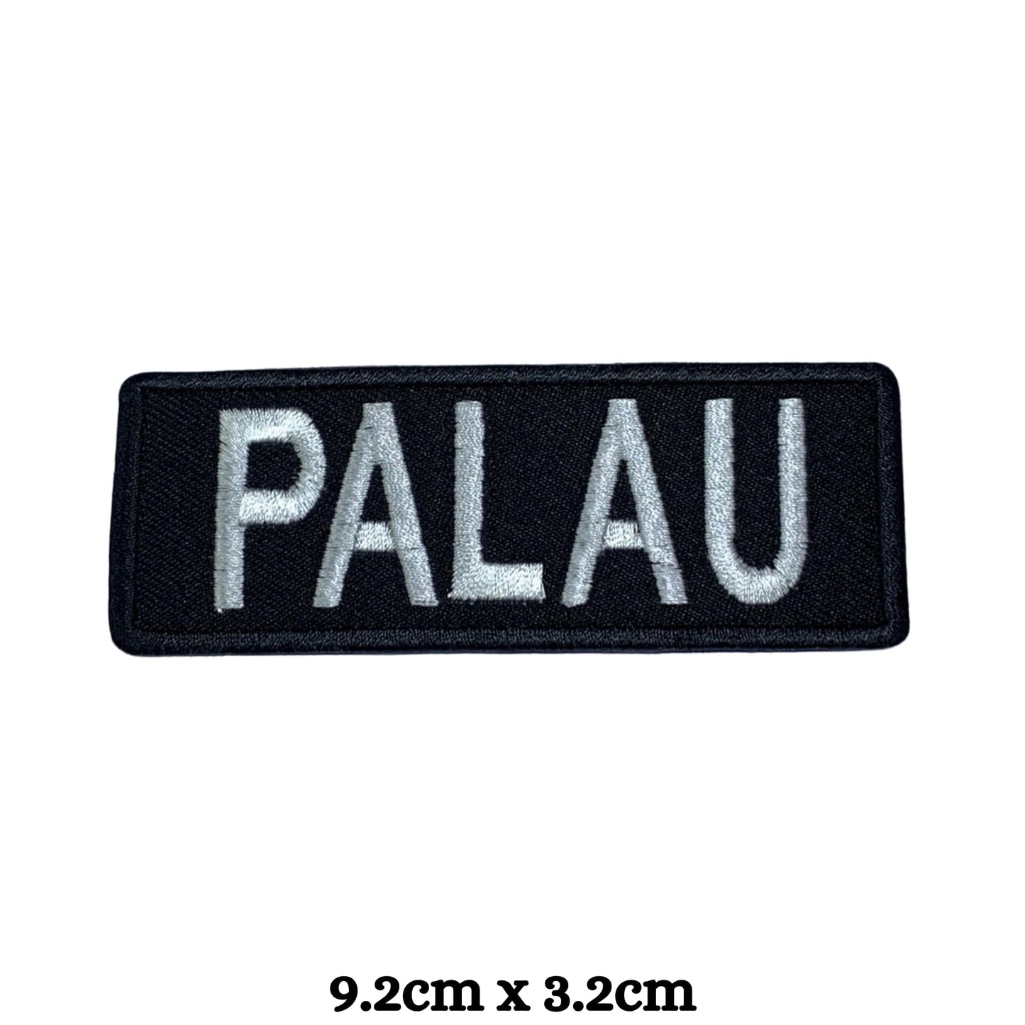 Palau Flag Embroidered Patch Set, Iron-On or Sew-On Applique Badges, Rectangle Shield Round Heart Shapes, for Jackets, Backpacks, Hats, Uniforms and Various Sizes