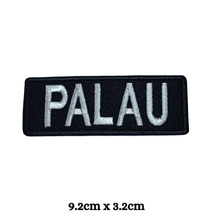 Palau Flag Embroidered Patch Set, Iron-On or Sew-On Applique Badges, Rectangle Shield Round Heart Shapes, for Jackets, Backpacks, Hats, Uniforms and Various Sizes
