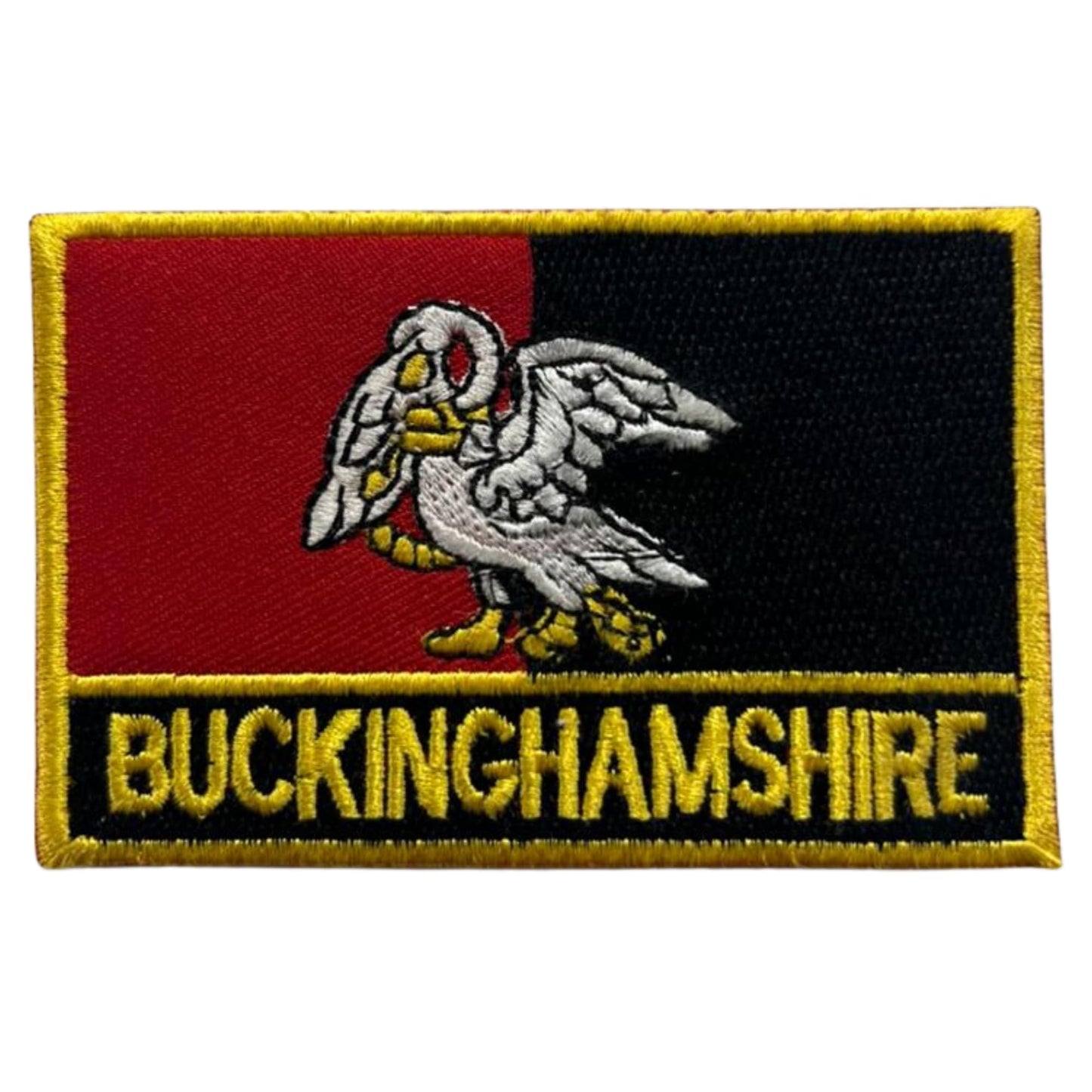 UK County Flag Patch 9.5cm x 6cm Embroidered Iron On/Sew On Badge Durable Fabric Applique for Jackets, Backpacks, Hats, and Clothing