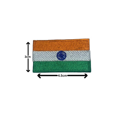 India Flag Embroidered Patch Set, Iron-On or Sew-On Applique Badges, Rectangle Shield Round Heart Shapes, for Jackets, Backpacks, Hats, Uniforms and Various Sizes
