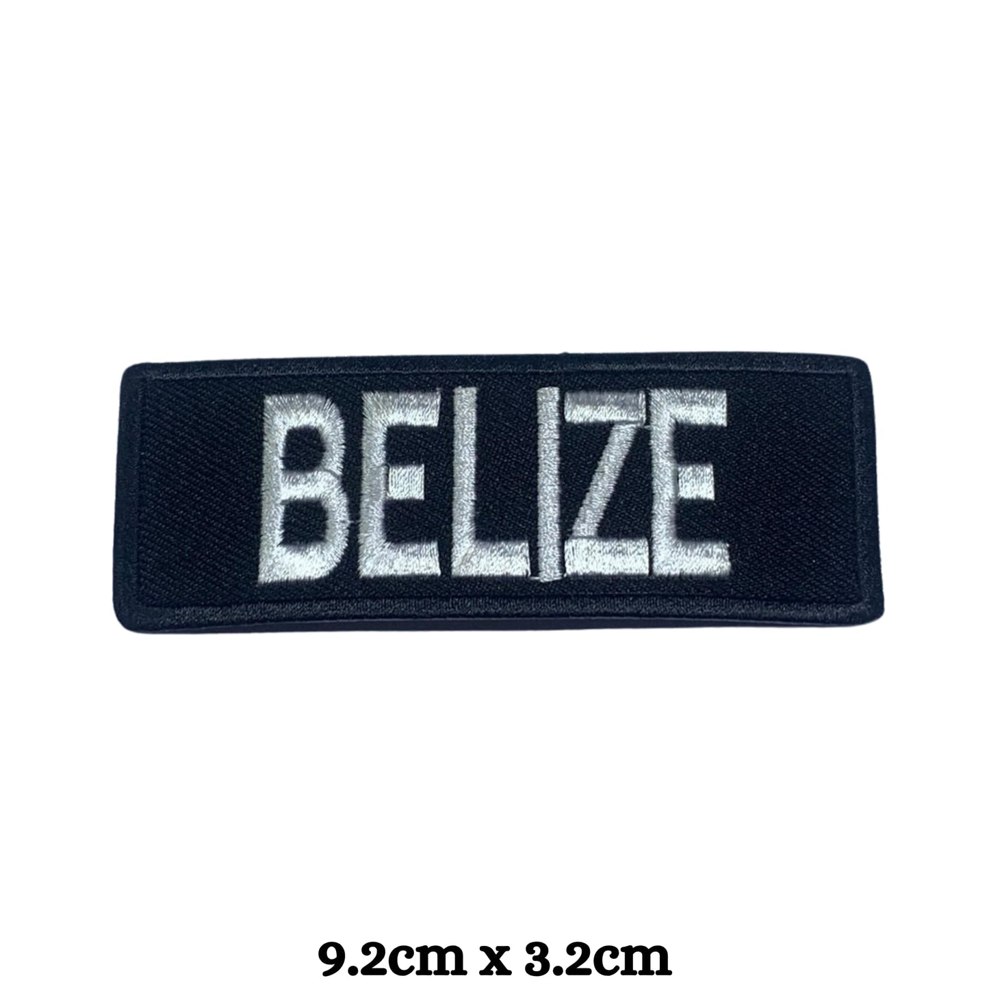 Belize Flag Embroidered Patches, Iron-On/Sew-On Applique, Shield, Round, Heart and Rectangle Flag Badges for Jackets, Bags, Uniforms, Various Sizes