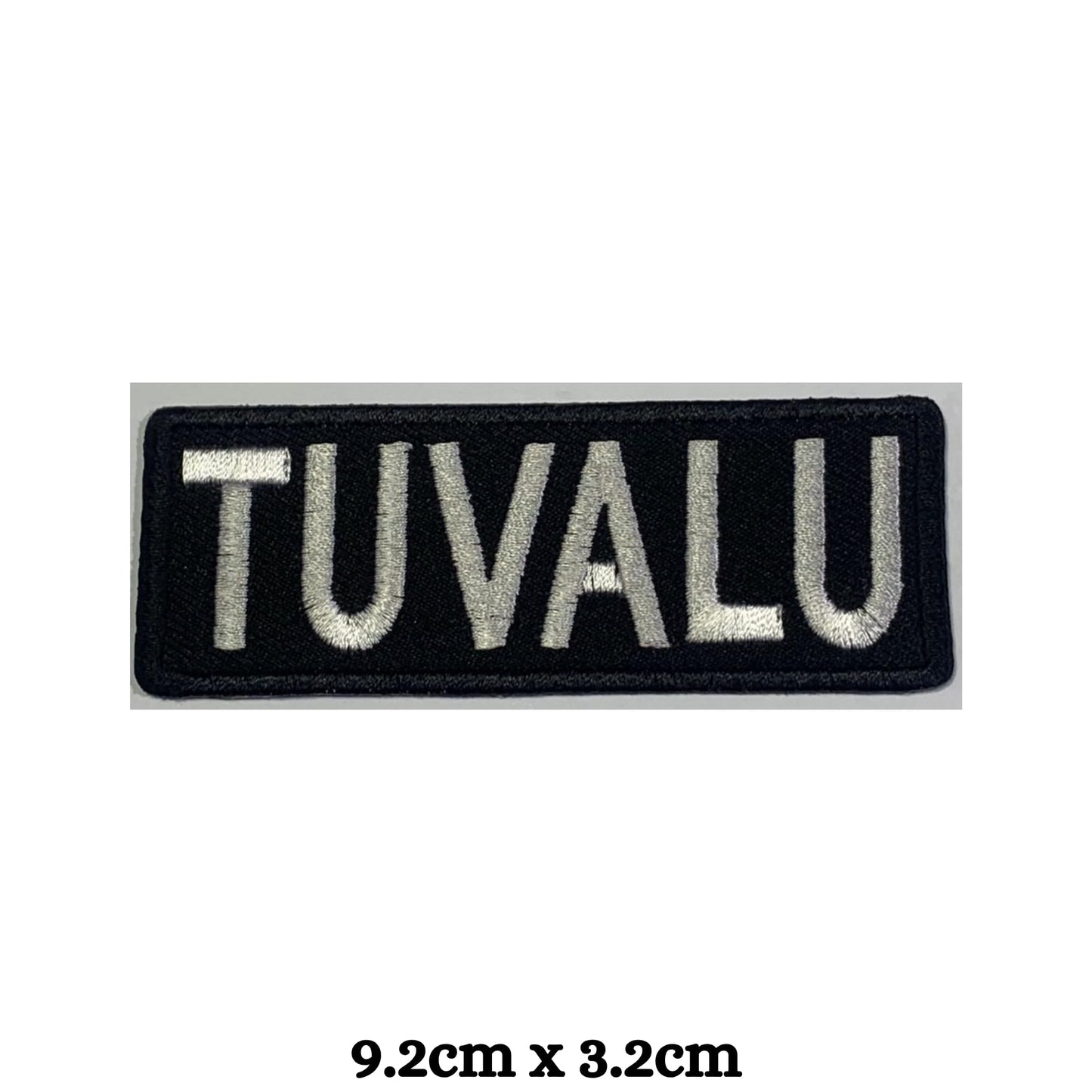 Tuvalu Flag Embroidered Patch Set, Iron-On or Sew-On Applique Badges, Rectangle Shield Round Heart Shapes, for Jackets, Backpacks, Hats, Uniforms and Various Sizes