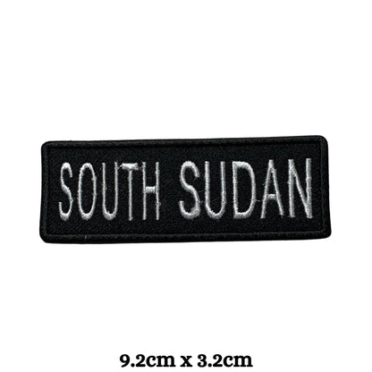 South Sudan Flag Embroidered Patch Set, Iron-On or Sew-On Applique Badges, Rectangle Shield Round Heart Shapes, for Jackets, Backpacks, Hats, Uniforms and Various Sizes