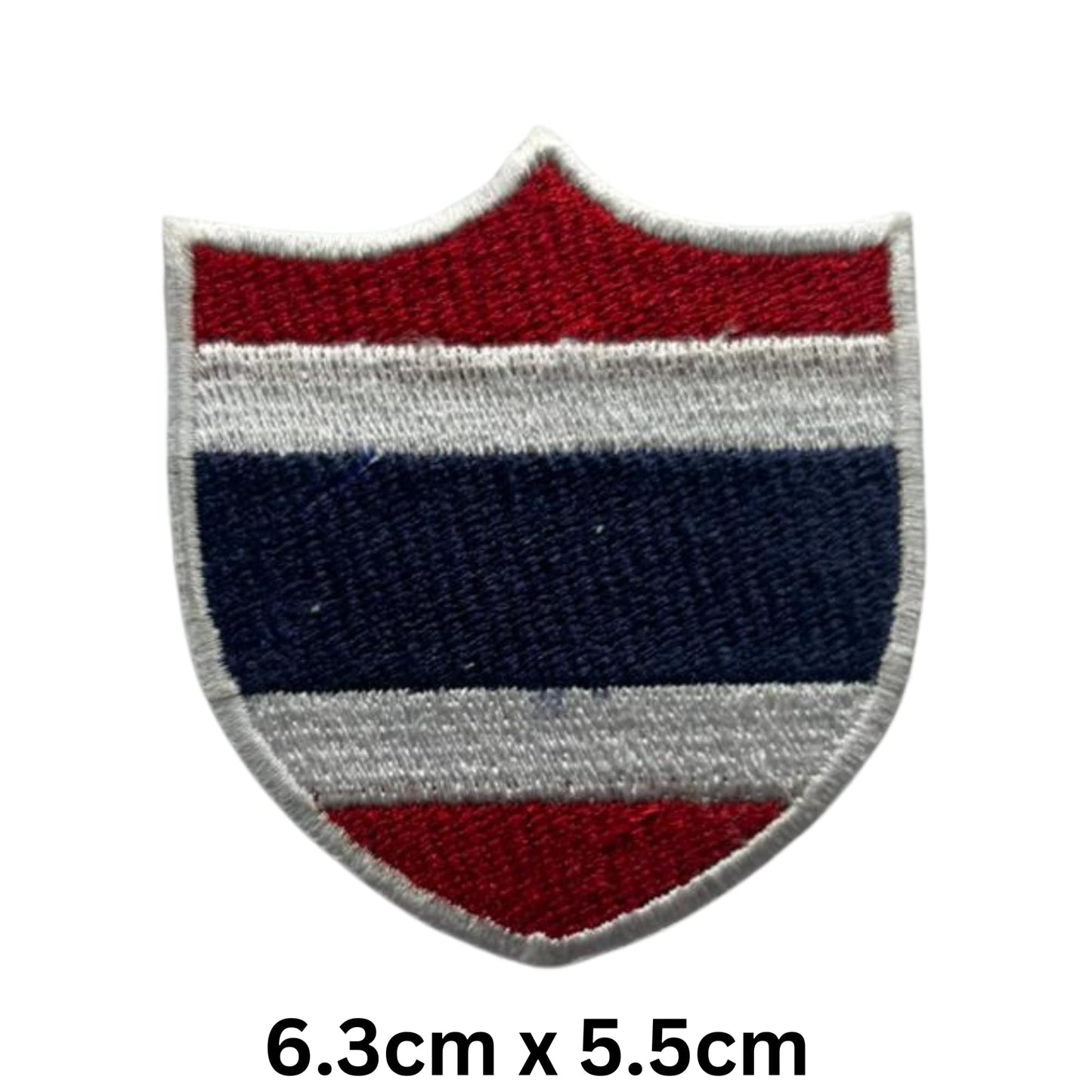 Thailand Flag Embroidered Patch Set, Iron-On or Sew-On Applique Badges, Rectangle Shield Round Heart Shapes, for Jackets, Backpacks, Hats, Uniforms and Various Sizes