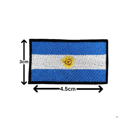 Argentina Flag Embroidered Patches, Iron-On/Sew-On Applique, Shield, Round, Heart and Rectangle Flag Badges for Jackets, Bags, Uniforms, Various Sizes