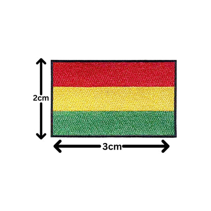 Bolivia Flag Embroidered Patch Set, Iron-On or Sew-On Applique Badges, Rectangle Shield Round Heart Shapes, National Flag Emblem for Jackets, Backpacks, Hats, Uniforms and Various Sizes