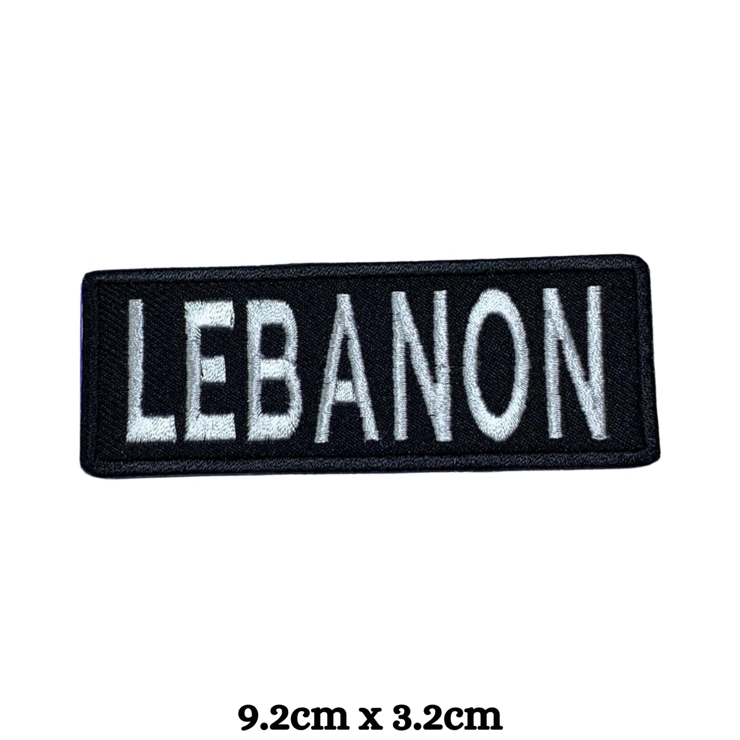 Lebanon Flag Embroidered Patch Set, Iron-On or Sew-On Applique Badges, Rectangle Shield Round Heart Shapes, for Jackets, Backpacks, Hats, Uniforms and Various Sizes