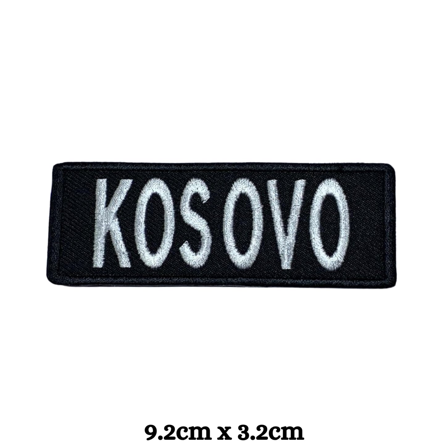 Kosovo Flag Embroidered Patch Set, Iron-On or Sew-On Applique Badges, Rectangle Shield Round Heart Shapes, for Jackets, Backpacks, Hats, Uniforms and Various Sizes