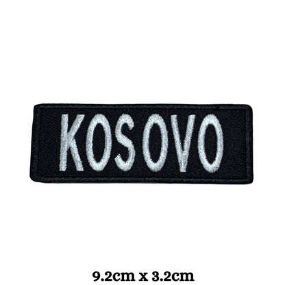Kosovo Flag Embroidered Patch Set, Iron-On or Sew-On Applique Badges, Rectangle Shield Round Heart Shapes, for Jackets, Backpacks, Hats, Uniforms and Various Sizes