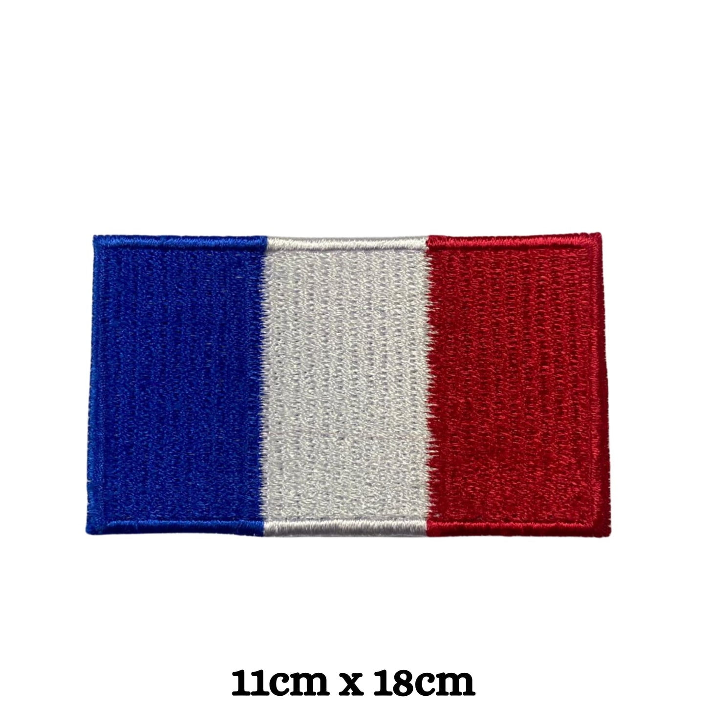 BeBuz France Flag Embroidered Patches, Iron-On/Sew-On Applique, Shield, Round, Heart and Rectangle Flag Badges for Jackets, Bags, Uniforms, Various Sizes