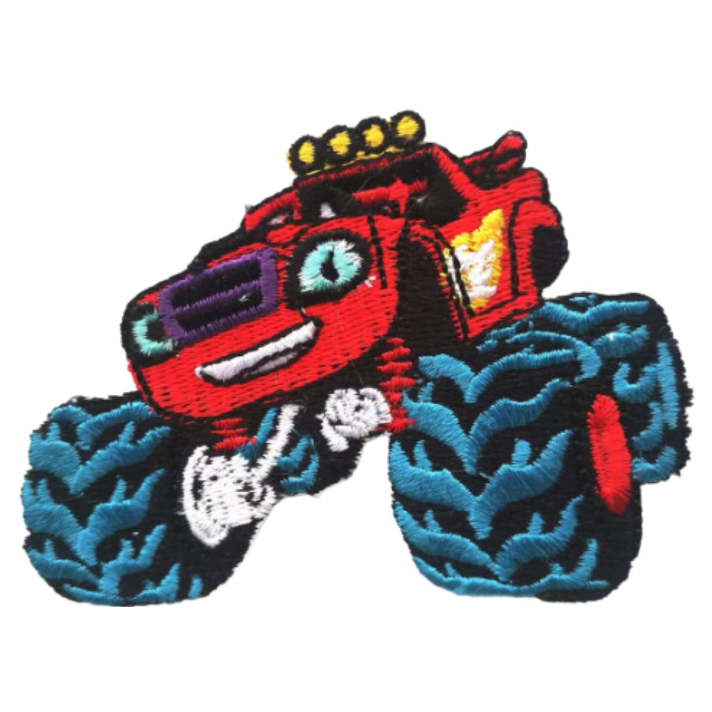 Monster Truck Toy Embroidery Iron-On Patches for Clothing Sew-On Applique for DIY Crafts Denim Jackets Jeans Backpacks