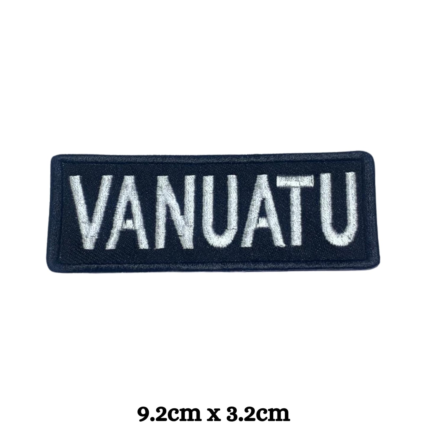 Vanuatu Flag Embroidered Patch Set, Iron-On or Sew-On Applique Badges, Rectangle Shield Round Heart Shapes, for Jackets, Backpacks, Hats, Uniforms and Various Sizes