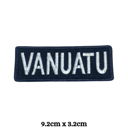Vanuatu Flag Embroidered Patch Set, Iron-On or Sew-On Applique Badges, Rectangle Shield Round Heart Shapes, for Jackets, Backpacks, Hats, Uniforms and Various Sizes