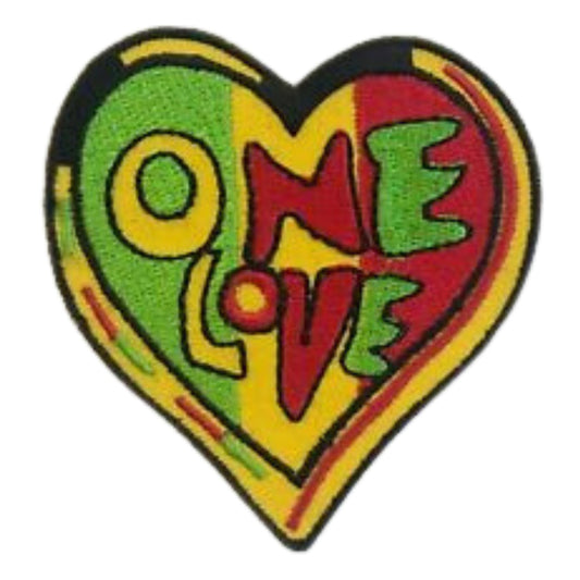 One Love Heart Embroidery Iron-On Patches for Clothing Sew-On Applique for DIY Crafts Denim Jackets Jeans Backpacks