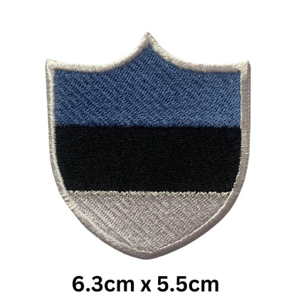 Estonia Flag Embroidered Patch Set, Iron-On or Sew-On Applique Badges, Rectangle Shield Round Heart Shapes, for Jackets, Backpacks, Hats, Uniforms and Various Sizes