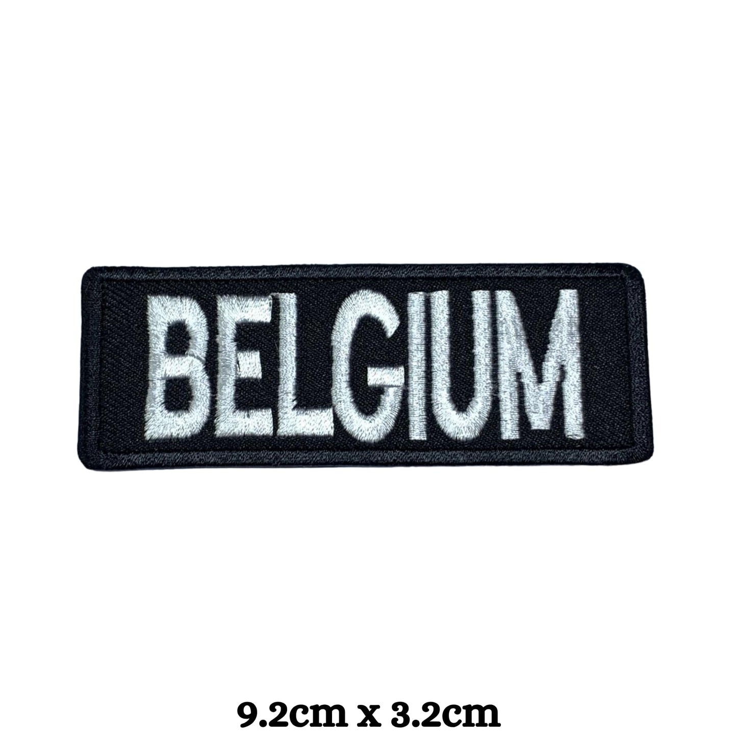 Belgium Flag Embroidered Patches, Iron-On/Sew-On Applique, Shield, Round, Heart and Rectangle Flag Badges for Jackets, Bags, Uniforms, Various Sizes