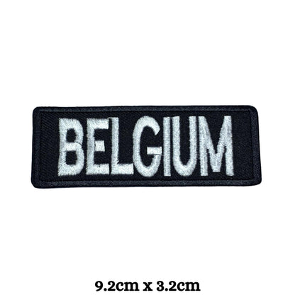 Belgium Flag Embroidered Patches, Iron-On/Sew-On Applique, Shield, Round, Heart and Rectangle Flag Badges for Jackets, Bags, Uniforms, Various Sizes