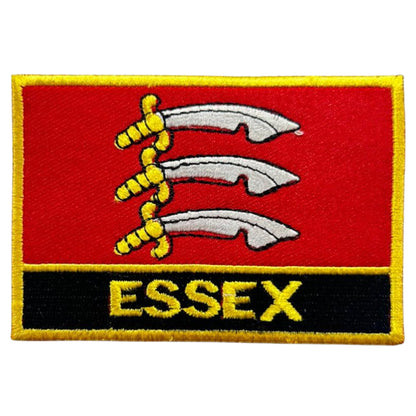 UK County Flag Patch 9.5cm x 6cm Embroidered Iron On/Sew On Badge Durable Fabric Applique for Jackets, Backpacks, Hats, and Clothing