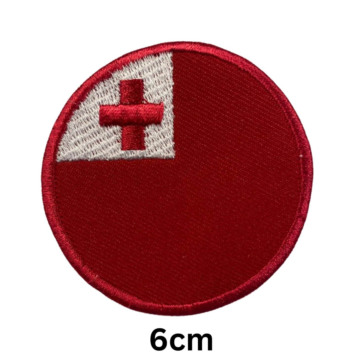 Tonga Flag Embroidered Patch Set, Iron-On or Sew-On Applique Badges, Rectangle Shield Round Heart Shapes, for Jackets, Backpacks, Hats, Uniforms and Various Sizes