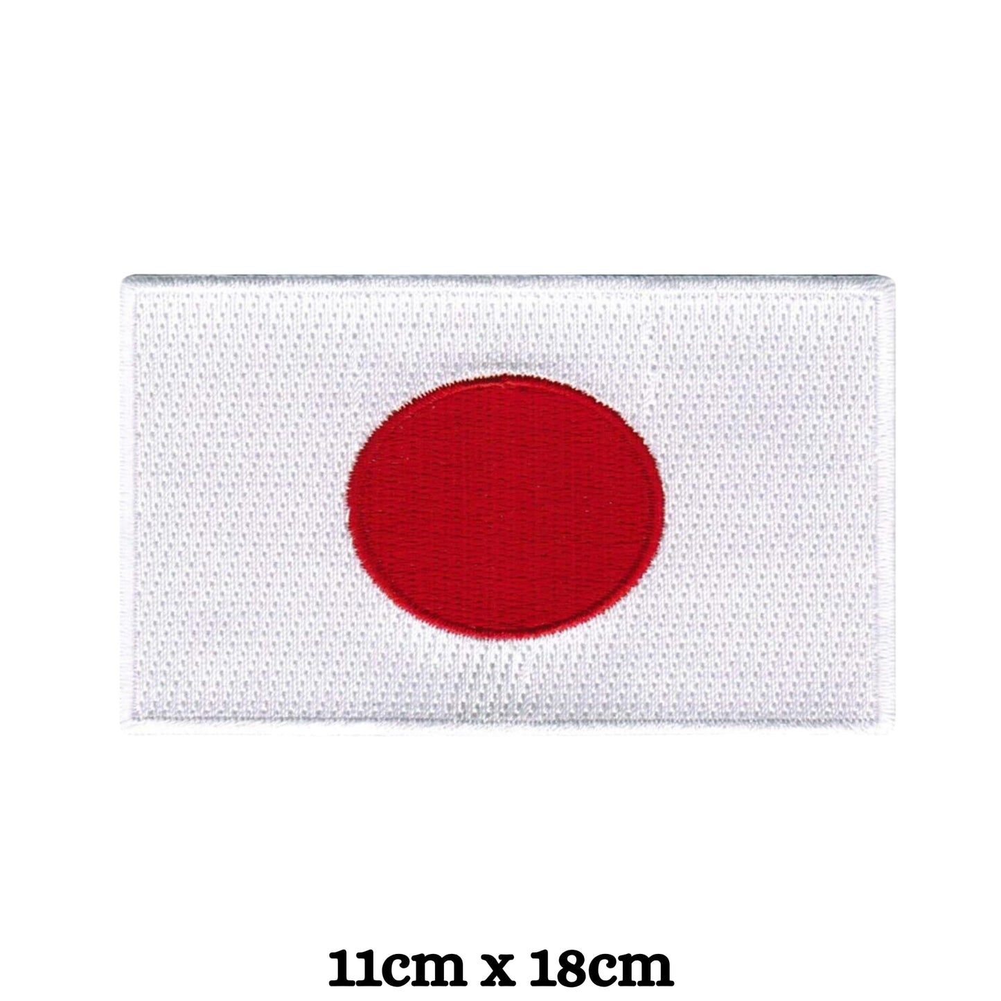 Japan Flag Embroidered Patches, Iron-On/Sew-On Applique, Shield, Round, Heart and Rectangle Flag Badges for Jackets, Bags, Uniforms, Various Sizes
