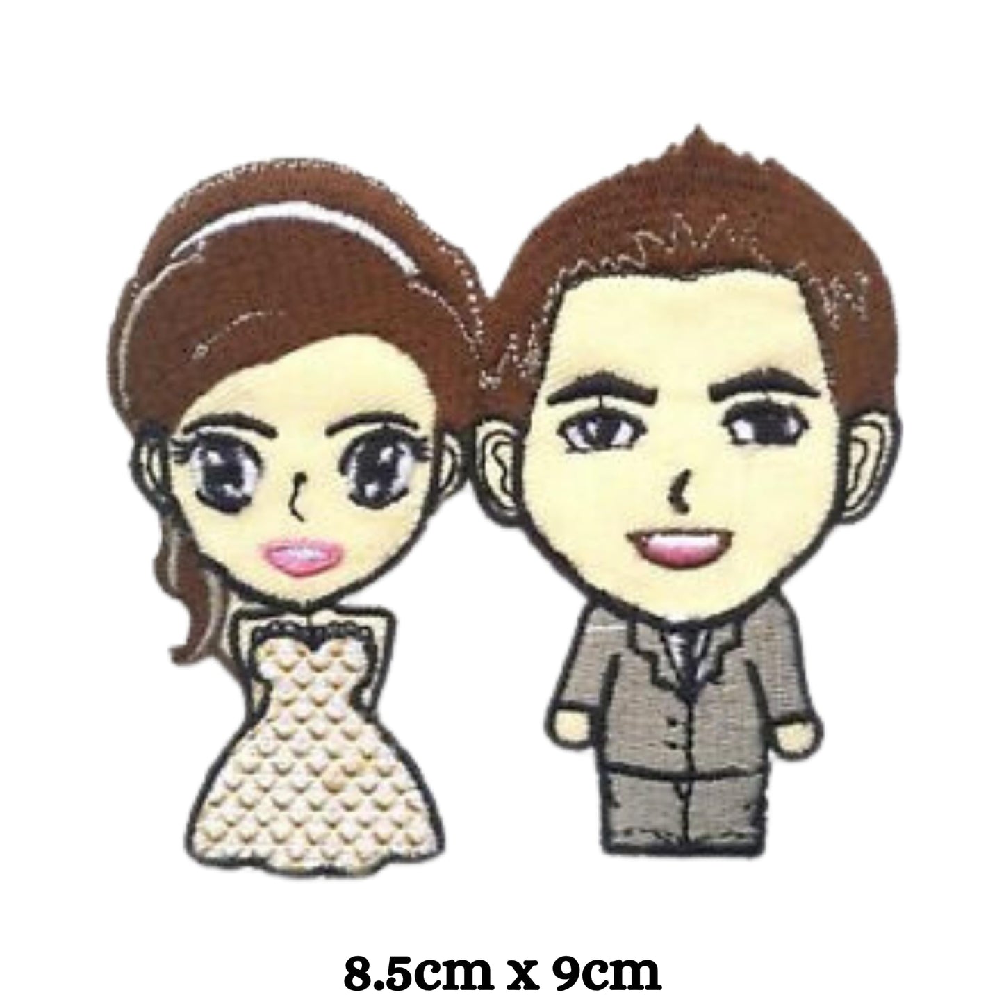 Bride and Groom Embroidery Iron-On Patches for Clothing Sew-On Applique for DIY Crafts Denim Jackets Jeans Backpacks