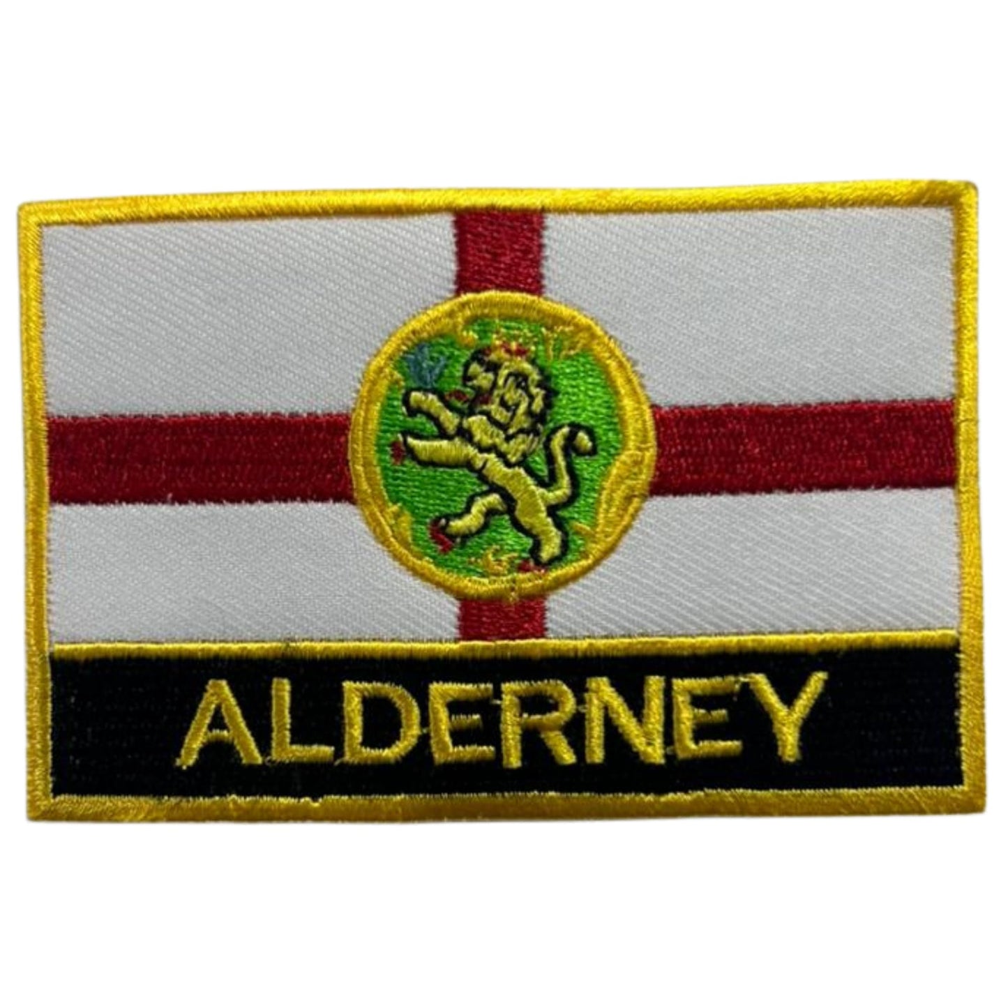 UK County Flag Patch 9.5cm x 6cm Embroidered Iron On/Sew On Badge Durable Fabric Applique for Jackets, Backpacks, Hats, and Clothing
