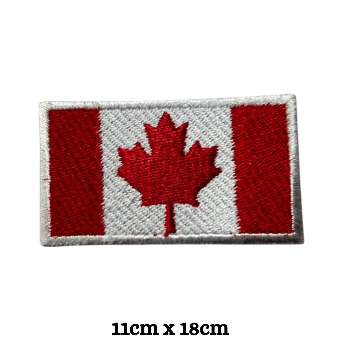 Canada Flag Embroidered Patches, Iron-On/Sew-On Applique, Shield, Round, Heart and Rectangle Flag Badges for Jackets, Bags, Uniforms, Various Sizes