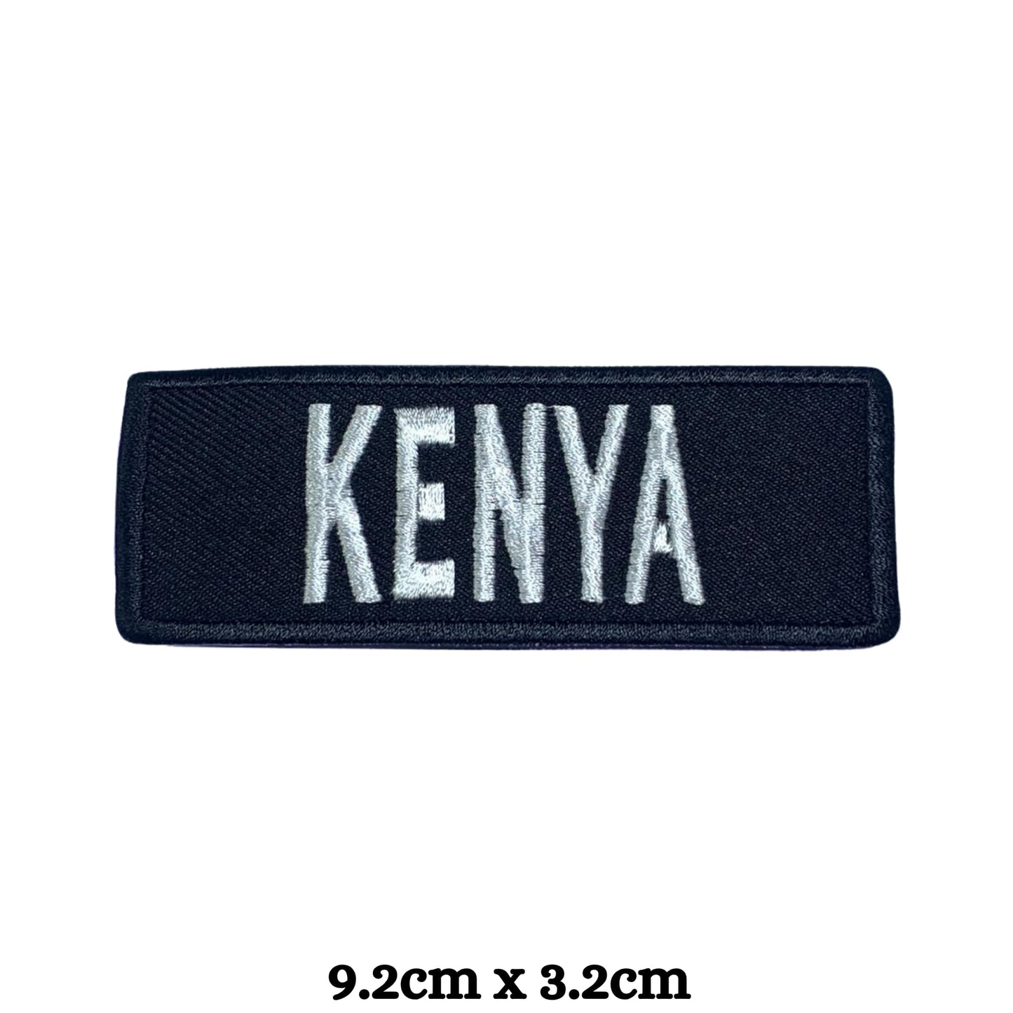 Kenya Flag Embroidered Patch Set, Iron-On or Sew-On Applique Badges, Rectangle Shield Round Heart Shapes, for Jackets, Backpacks, Hats, Uniforms and Various Sizes