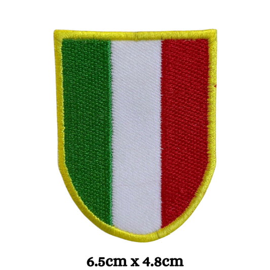 Italian Shield Flag Embroidery Iron-On Patches for Clothing Sew-On Applique for DIY Crafts Denim Jackets Jeans Backpacks