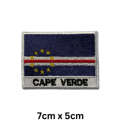 National Country Flag Iron On Patch, Set of 3, Embroidered Fabric Applique, 7cm x 5cm, Rectangular, United Kingdom Theme, for Jackets, Bags, Hats and Crafts (A-J)