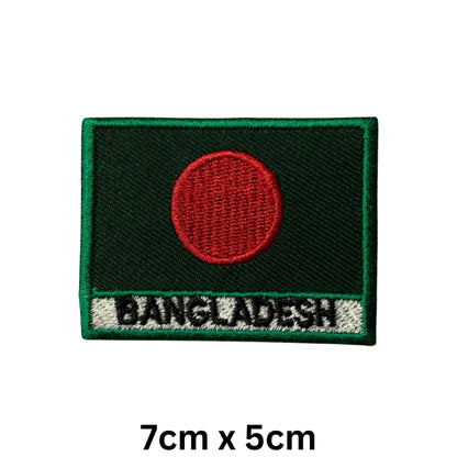 National Country Flag Iron On Patch, Set of 3, Embroidered Fabric Applique, 7cm x 5cm, Rectangular, United Kingdom Theme, for Jackets, Bags, Hats and Crafts (A-J)