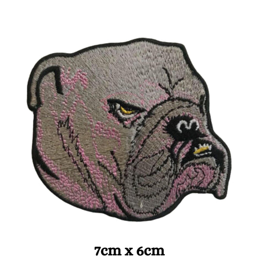 Angry Dog Face Embroidery Iron-On Patches for Clothing Sew-On Applique for DIY Crafts Denim Jackets Jeans Backpacks