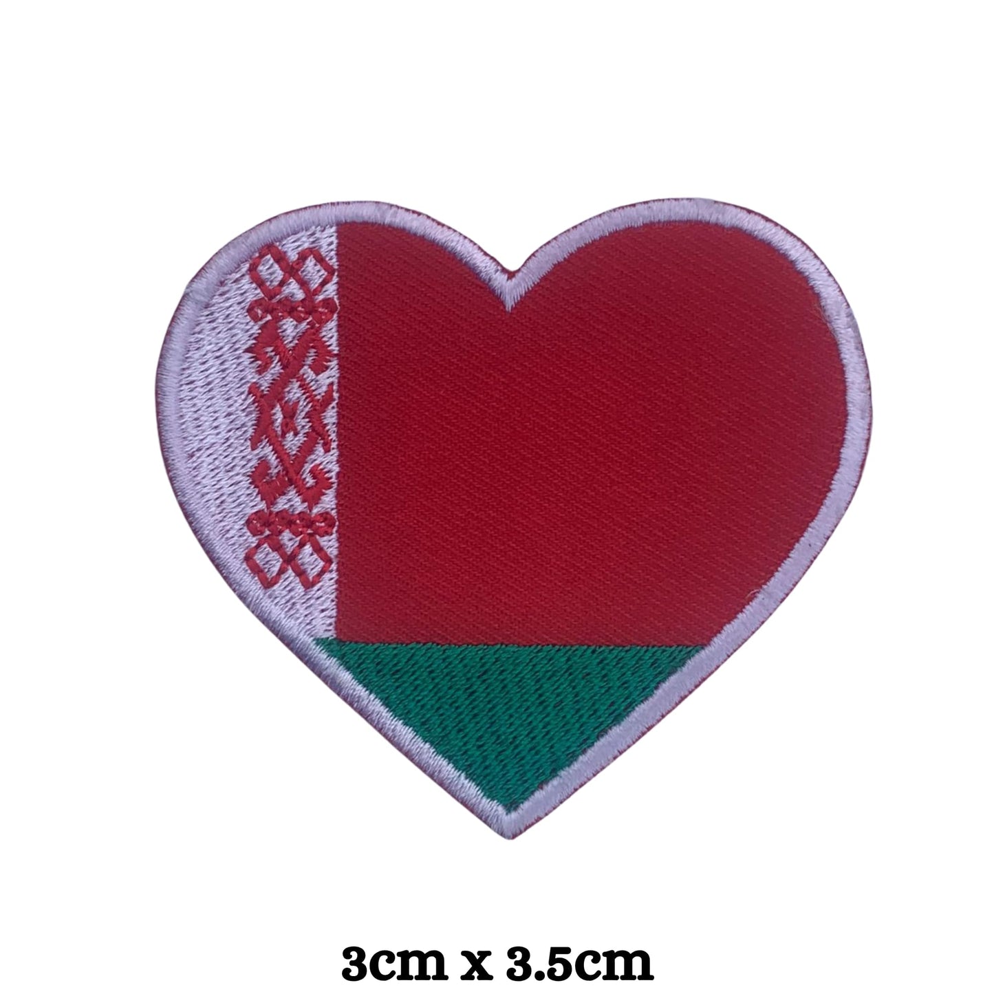 Belarus Flag Embroidered Patches, Iron-On/Sew-On Applique, Shield, Round, Heart and Rectangle Flag Badges for Jackets, Bags, Uniforms, Various Sizes