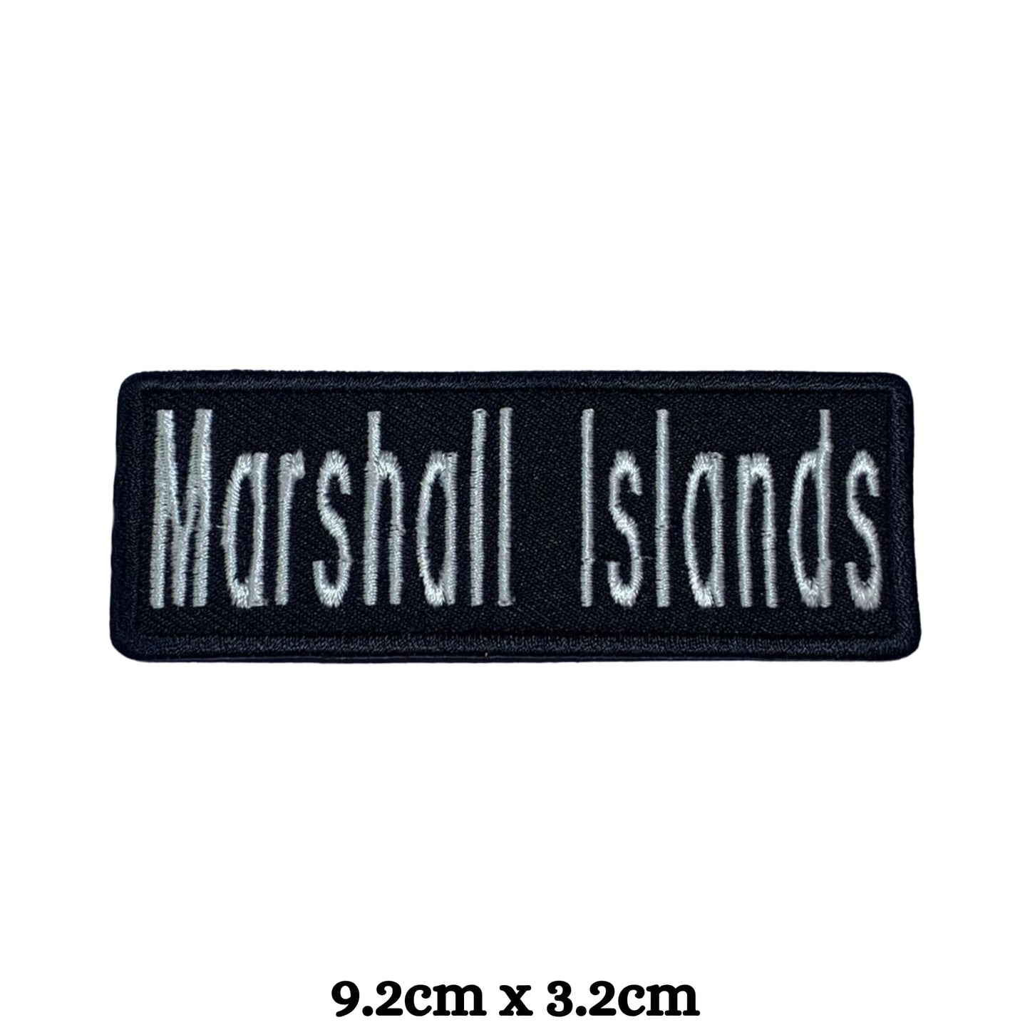 Marshall Islands Flag Embroidered Patch Set, Iron-On or Sew-On Applique Badges, Rectangle Shield Round Heart Shapes, for Jackets, Backpacks, Hats, Uniforms and Various Sizes