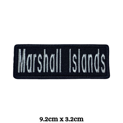 Marshall Islands Flag Embroidered Patch Set, Iron-On or Sew-On Applique Badges, Rectangle Shield Round Heart Shapes, for Jackets, Backpacks, Hats, Uniforms and Various Sizes