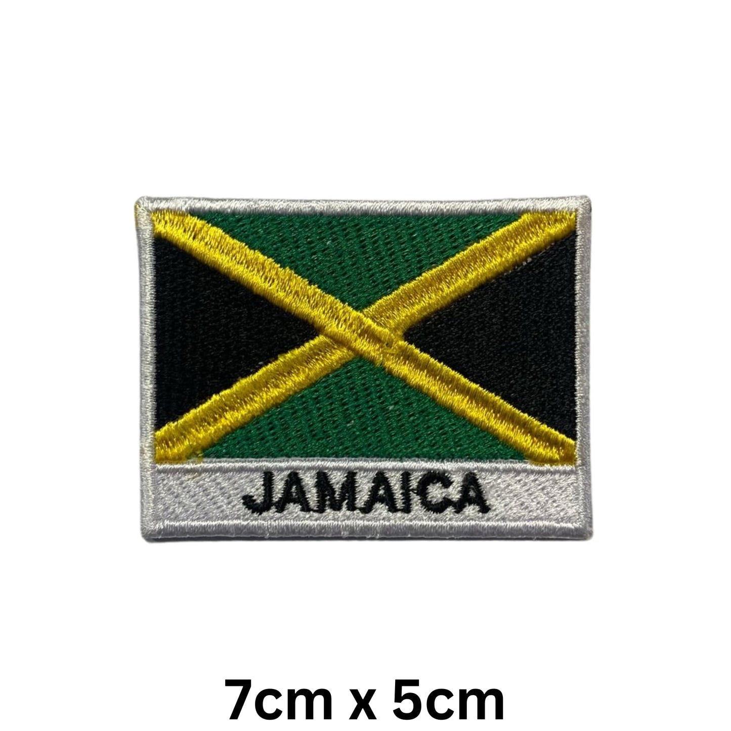 National Country Flag Iron On Patch, Set of 3, Embroidered Fabric Applique, 7cm x 5cm, Rectangular, United Kingdom Theme, for Jackets, Bags, Hats and Crafts (A-J)