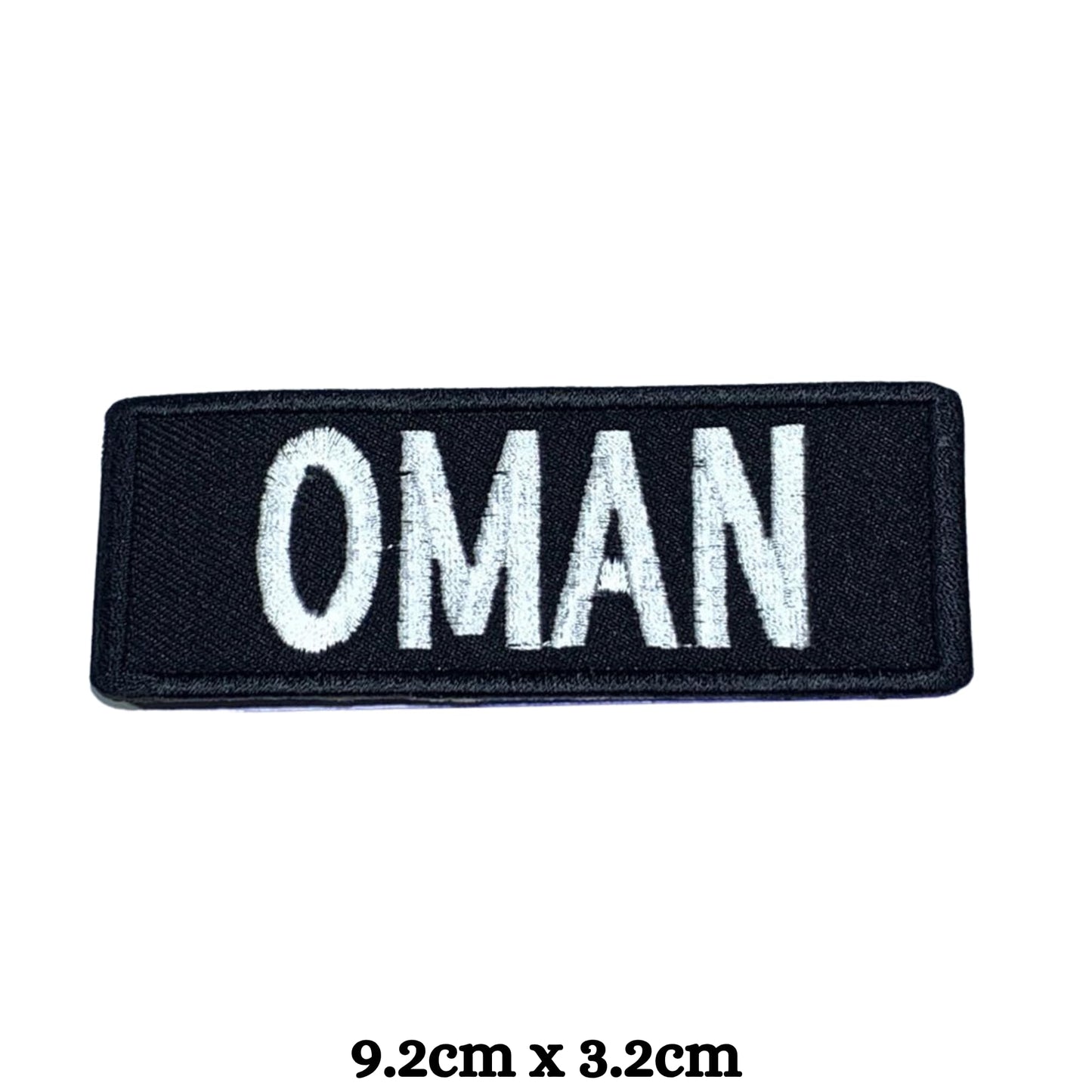 Oman Flag Embroidered Patch Set, Iron-On or Sew-On Applique Badges, Rectangle Shield Round Heart Shapes, for Jackets, Backpacks, Hats, Uniforms and Various Sizes