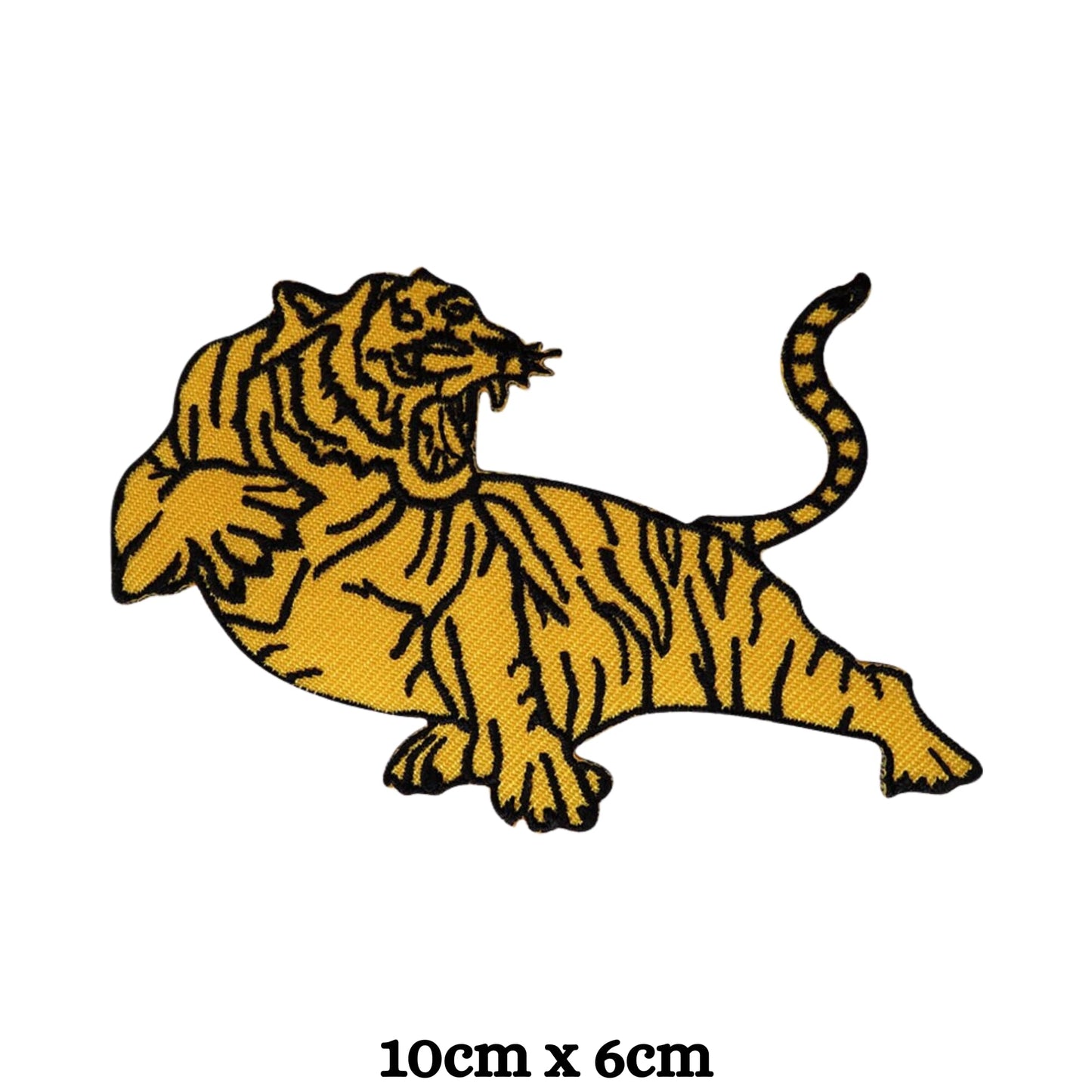 Tiger Roaring Animal Embroidery Iron-On Patches for Clothing Sew-On Applique for DIY Crafts Denim Jackets Jeans Backpacks