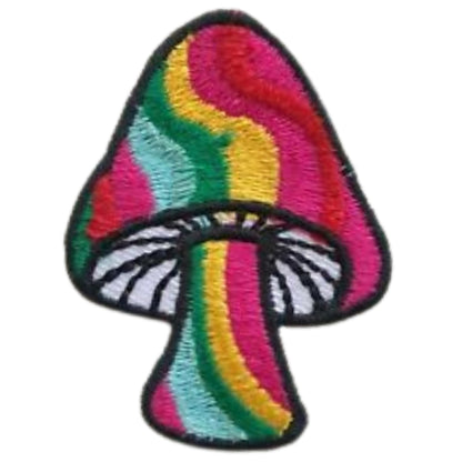 Colourful Magic Mushroom Embroidery Iron-On Patches for Clothing Sew-On Applique for DIY Crafts Denim Jackets Jeans Backpacks