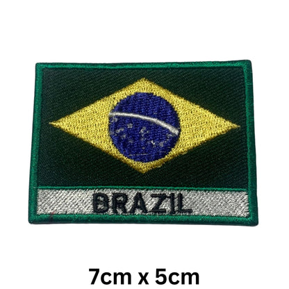 National Country Flag Iron On Patch, Set of 3, Embroidered Fabric Applique, 7cm x 5cm, Rectangular, United Kingdom Theme, for Jackets, Bags, Hats and Crafts (A-J)