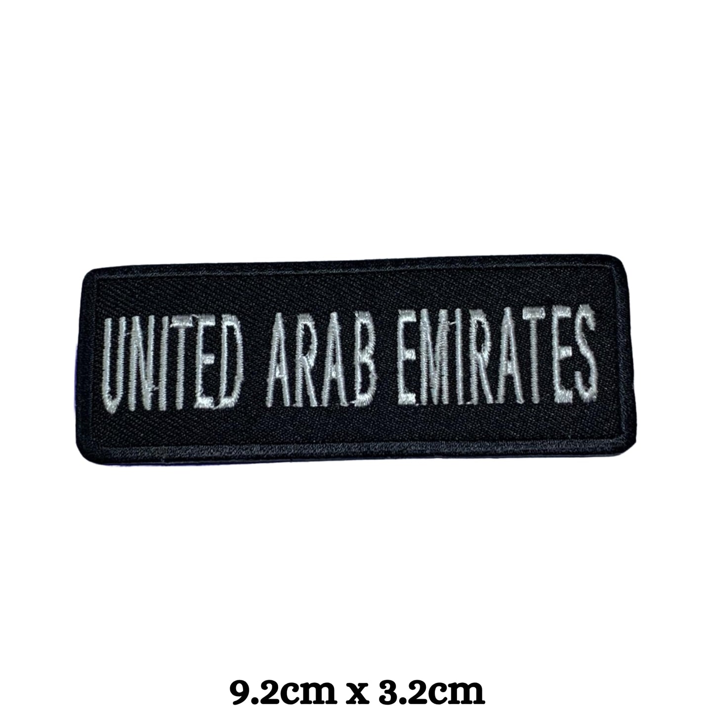 Unied Arab Emirates Flag Embroidered Patch Set, Iron-On or Sew-On Applique Badges, Rectangle Shield Round Heart Shapes, for Jackets, Backpacks, Hats, Uniforms and Various Sizes