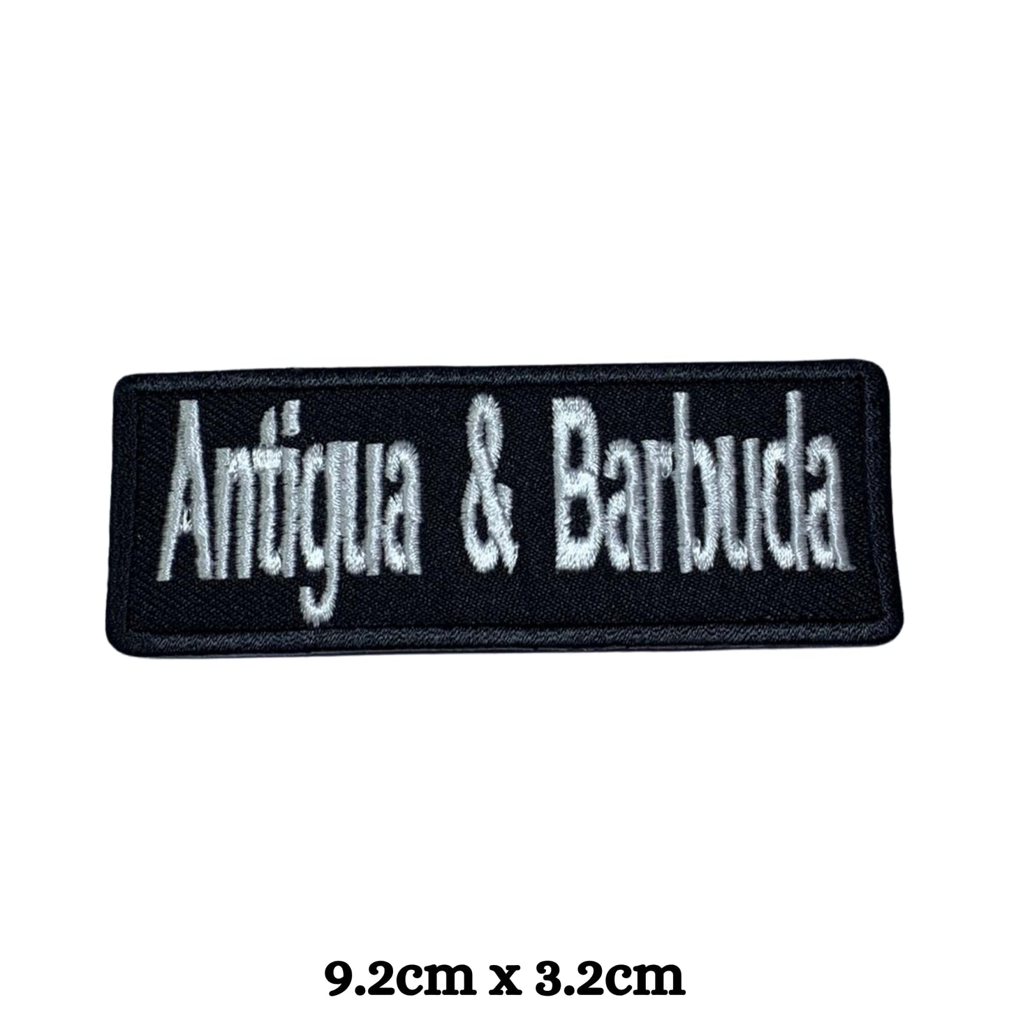 Antigua and Barbuda Flag Embroidered Patches, Iron-On/Sew-On Applique, Shield, Round, Heart and Rectangle Flag Badges for Jackets, Bags, Uniforms, Various Sizes