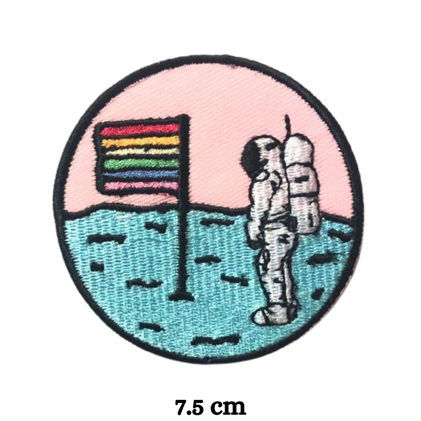 Astronaut with Flag Embroidery Iron-On Patches for Clothing Sew-On Applique for DIY Crafts Denim Jackets Jeans Backpacks
