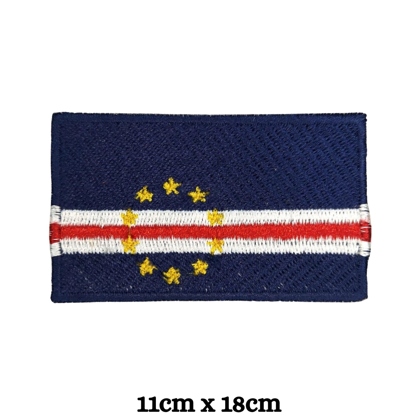 Cape Verde Flag Embroidered Patches, Iron-On/Sew-On Applique, Shield, Round, Heart and Rectangle Flag Badges for Jackets, Bags, Uniforms, Various Sizes