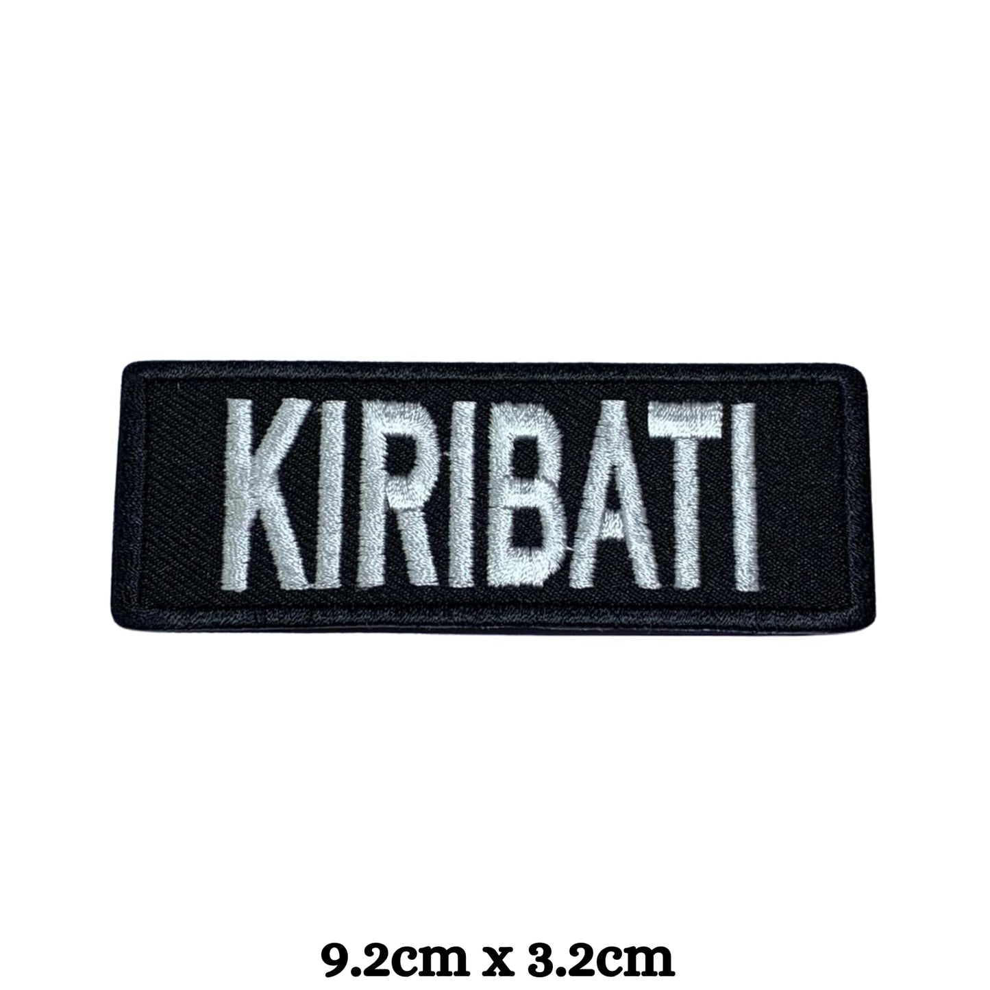 Kiribati Flag Embroidered Patch Set, Iron-On or Sew-On Applique Badges, Rectangle Shield Round Heart Shapes, for Jackets, Backpacks, Hats, Uniforms and Various Sizes