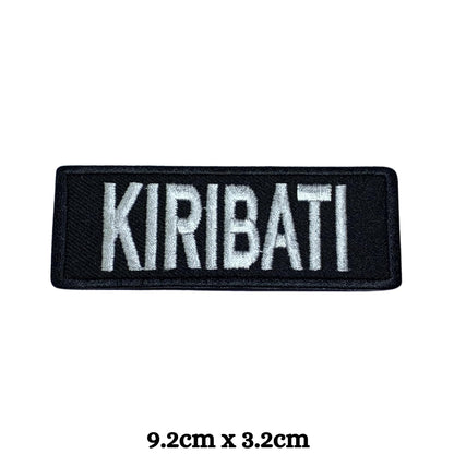 Kiribati Flag Embroidered Patch Set, Iron-On or Sew-On Applique Badges, Rectangle Shield Round Heart Shapes, for Jackets, Backpacks, Hats, Uniforms and Various Sizes
