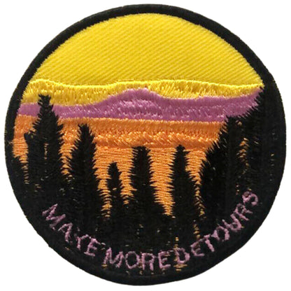 Make More Detours Embroidery Iron-On Patches for Clothing Sew-On Applique for DIY Crafts Denim Jackets Jeans Backpacks