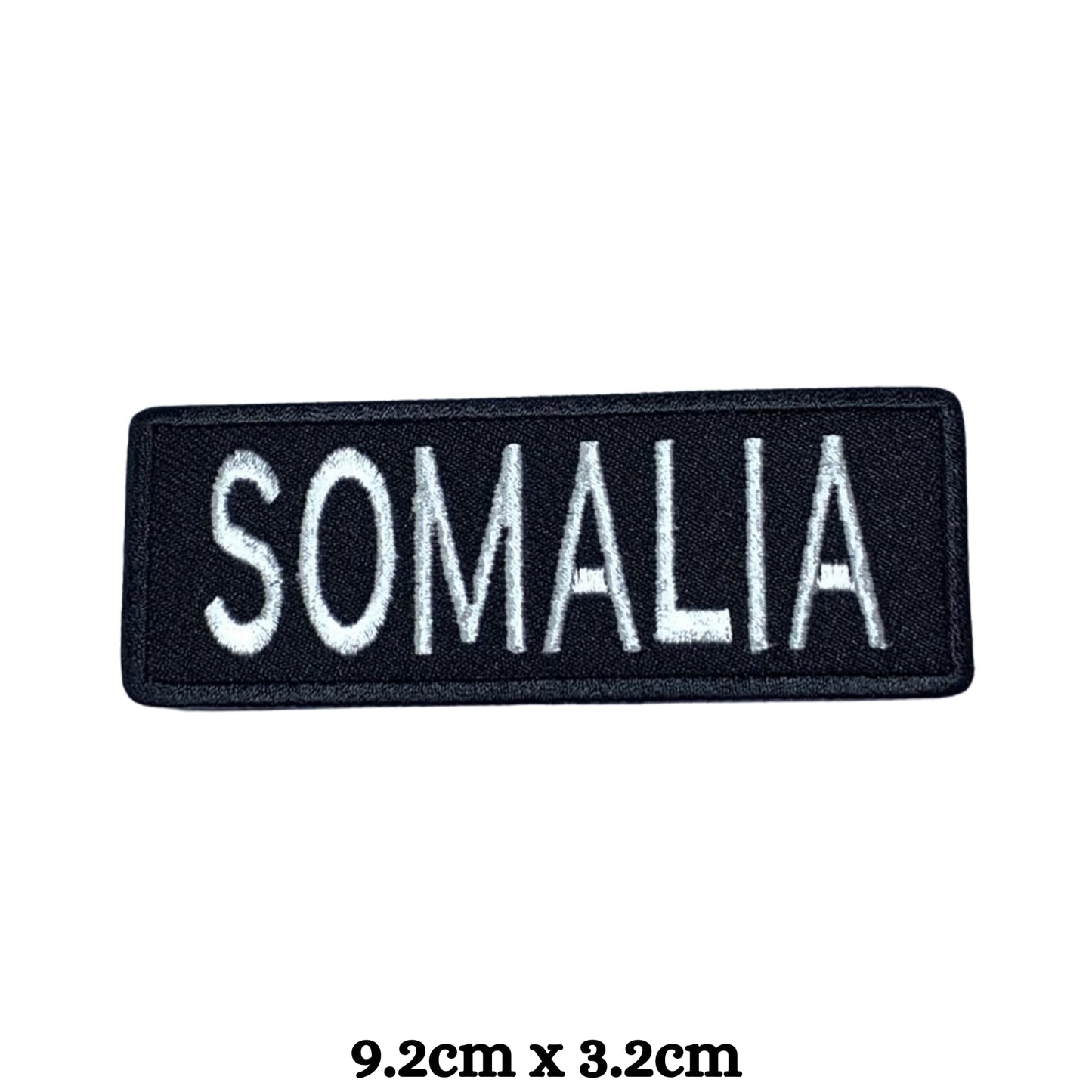 Somalia Flag Embroidered Patch Set, Iron-On or Sew-On Applique Badges, Rectangle Shield Round Heart Shapes, for Jackets, Backpacks, Hats, Uniforms and Various Sizes