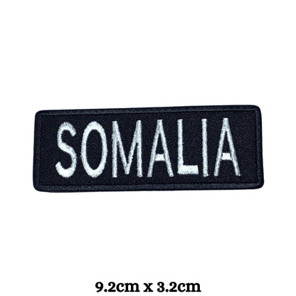 Somalia Flag Embroidered Patch Set, Iron-On or Sew-On Applique Badges, Rectangle Shield Round Heart Shapes, for Jackets, Backpacks, Hats, Uniforms and Various Sizes